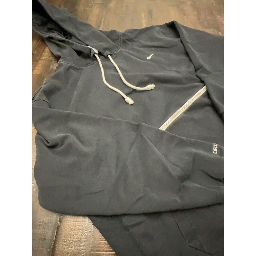 Nike Standard Issue Hoodie Mens XL Black Dri-FIT Pullover Zip Pocket Kangaroo